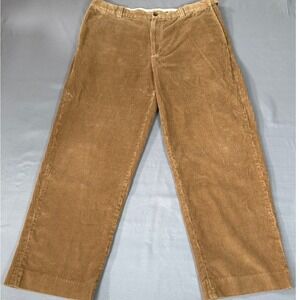 L.L.Bean Corduroy Pants Mens 35 Tan Excellent Comfort‎ Waist Wide Wale Cotton